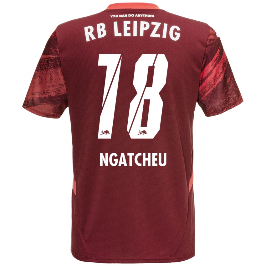 Gyermek Yohan Ngatcheu #18 Burgundia Idegenbeli Jersey 2024/25 Mez Póló Ing