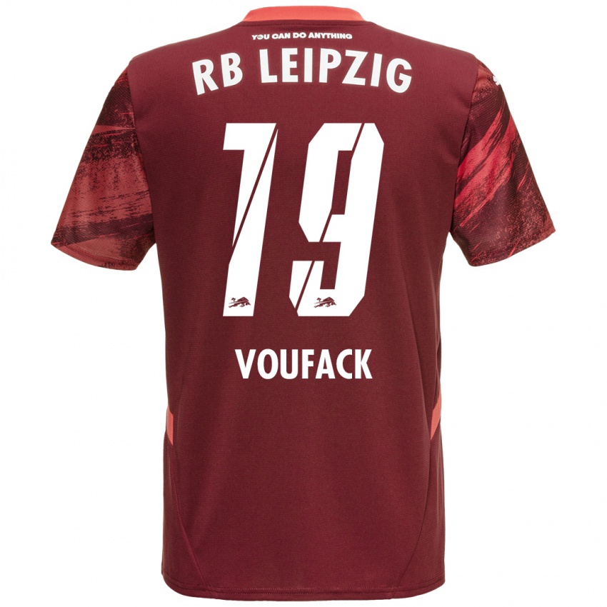 Gyermek Lionel Voufack #19 Burgundia Idegenbeli Jersey 2024/25 Mez Póló Ing