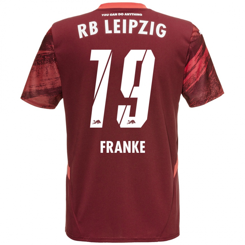 Gyermek Lenny Franke #19 Burgundia Idegenbeli Jersey 2024/25 Mez Póló Ing