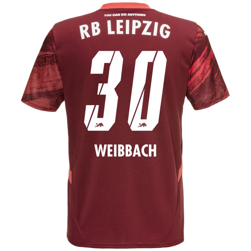 Gyermek Noah Weißbach #30 Burgundia Idegenbeli Jersey 2024/25 Mez Póló Ing