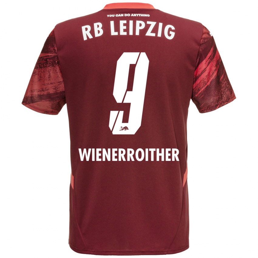 Gyermek Katja Wienerroither #9 Burgundia Idegenbeli Jersey 2024/25 Mez Póló Ing