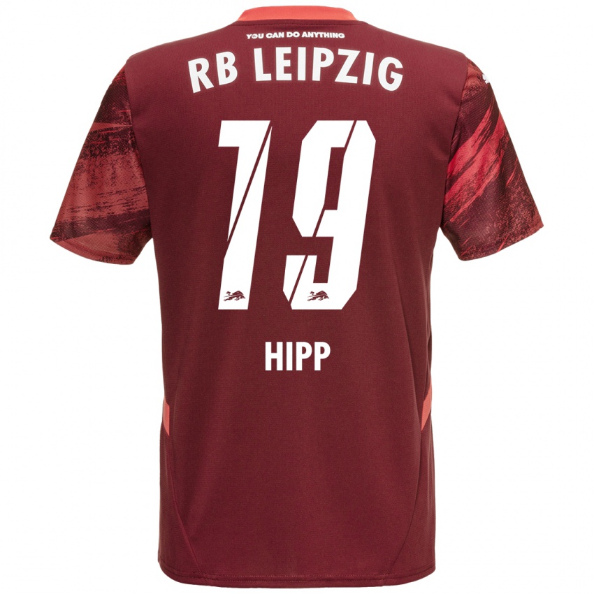 Gyermek Jenny Hipp #19 Burgundia Idegenbeli Jersey 2024/25 Mez Póló Ing