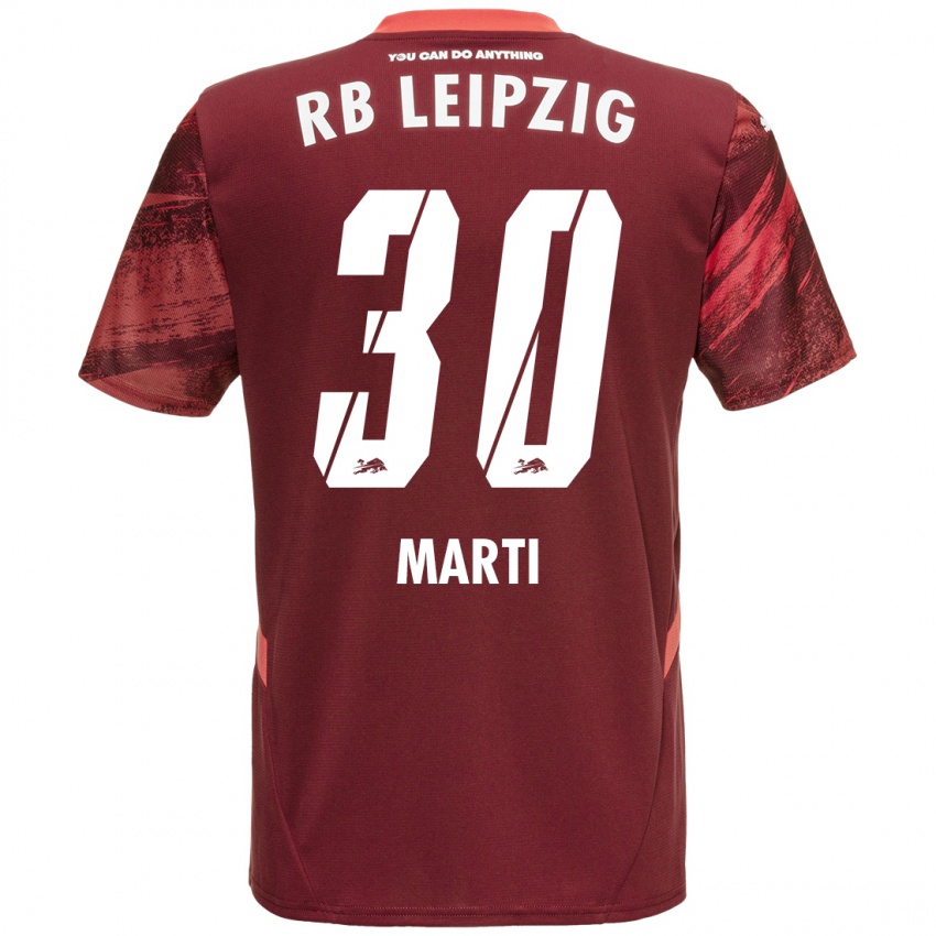 Gyermek Lara Marti #30 Burgundia Idegenbeli Jersey 2024/25 Mez Póló Ing