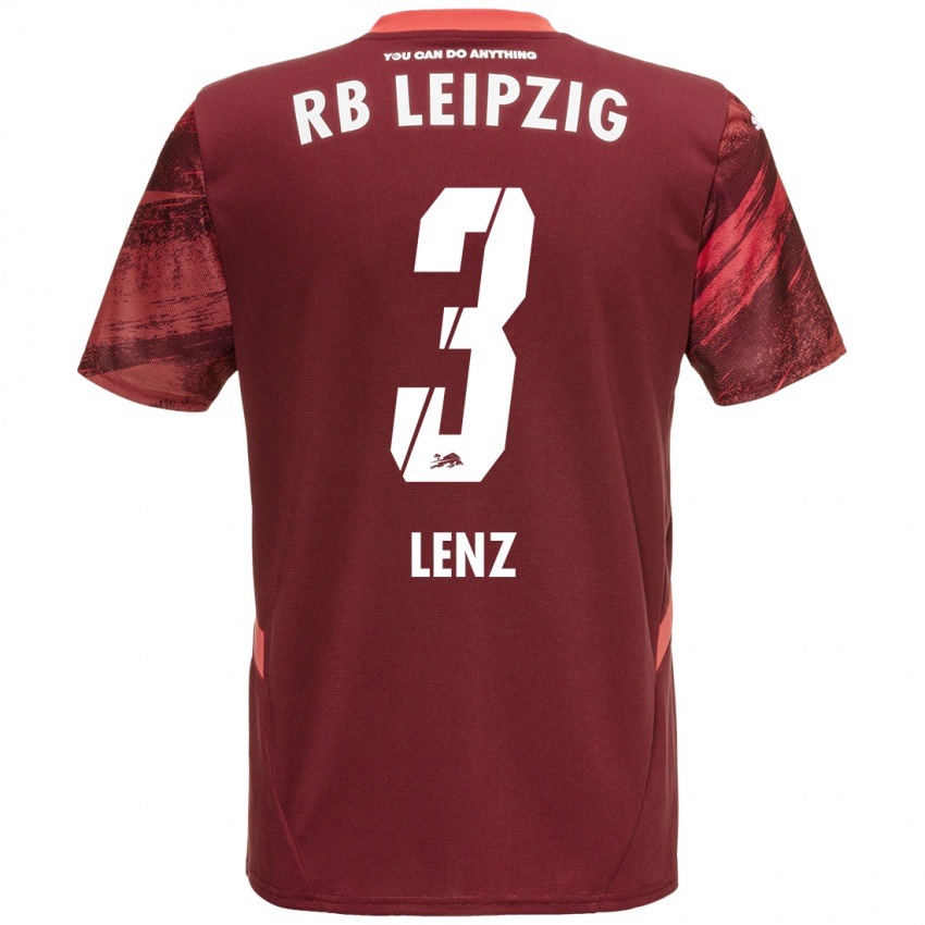 Gyermek Christopher Lenz #3 Burgundia Idegenbeli Jersey 2024/25 Mez Póló Ing