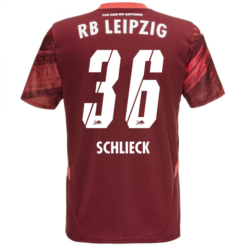 Gyermek Timo Schlieck #36 Burgundia Idegenbeli Jersey 2024/25 Mez Póló Ing