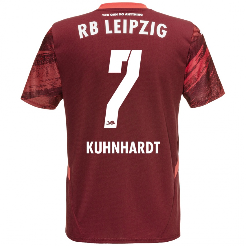 Gyermek Paul Kühnhardt #7 Burgundia Idegenbeli Jersey 2024/25 Mez Póló Ing