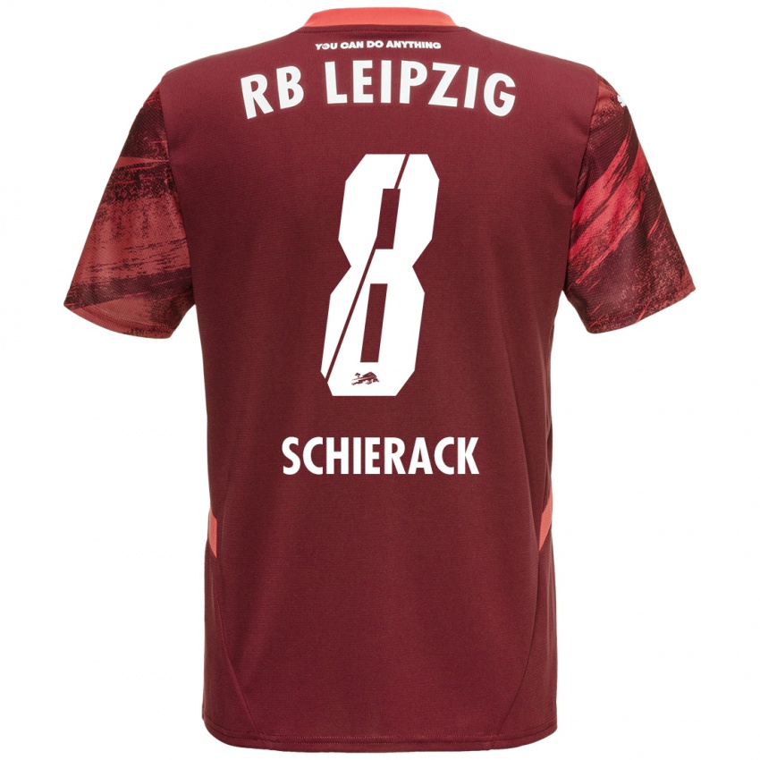 Gyermek Simon Schierack #8 Burgundia Idegenbeli Jersey 2024/25 Mez Póló Ing