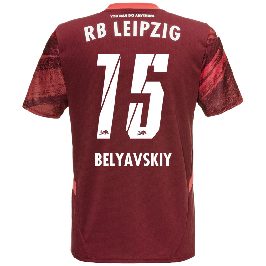 Gyermek David Belyavskiy #15 Burgundia Idegenbeli Jersey 2024/25 Mez Póló Ing