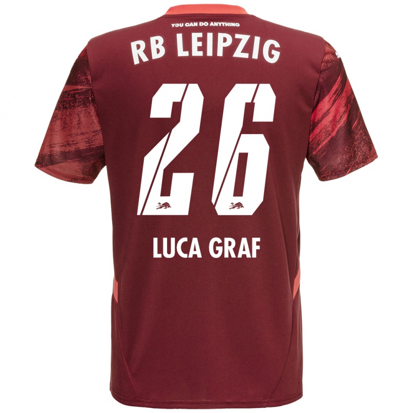 Gyermek Luca Marie Graf #26 Burgundia Idegenbeli Jersey 2024/25 Mez Póló Ing