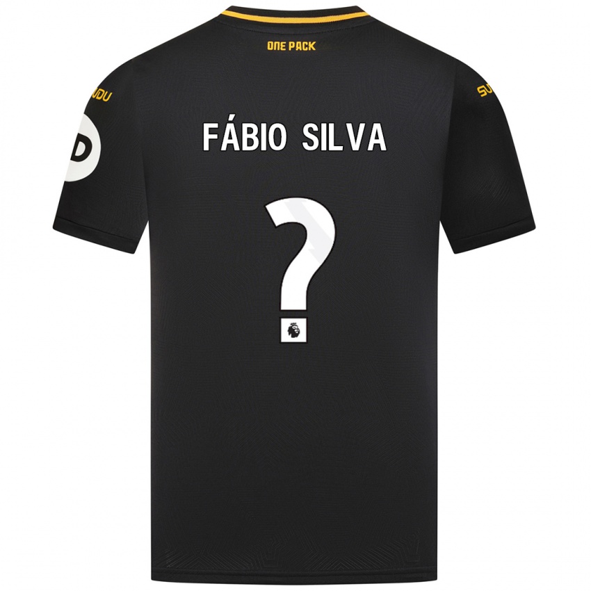 Gyermek Fabio Silva #0 Fekete Idegenbeli Jersey 2024/25 Mez Póló Ing