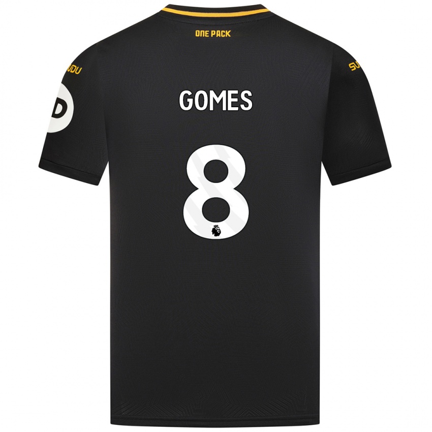 Gyermek Joao Gomes #8 Fekete Idegenbeli Jersey 2024/25 Mez Póló Ing