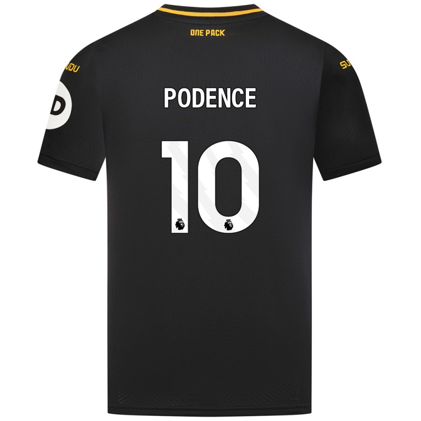 Gyermek Daniel Podence #10 Fekete Idegenbeli Jersey 2024/25 Mez Póló Ing