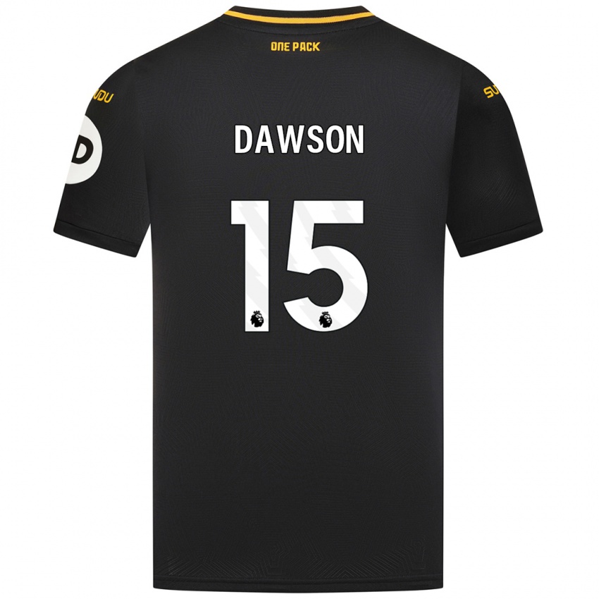 Gyermek Craig Dawson #15 Fekete Idegenbeli Jersey 2024/25 Mez Póló Ing