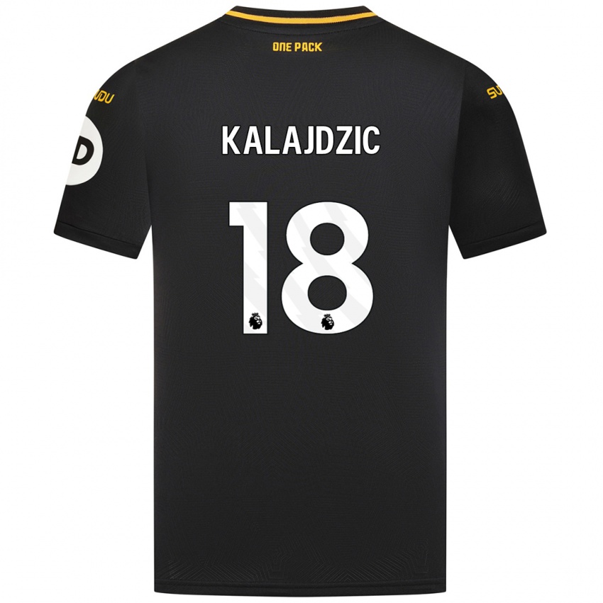 Gyermek Sasa Kalajdzic #18 Fekete Idegenbeli Jersey 2024/25 Mez Póló Ing