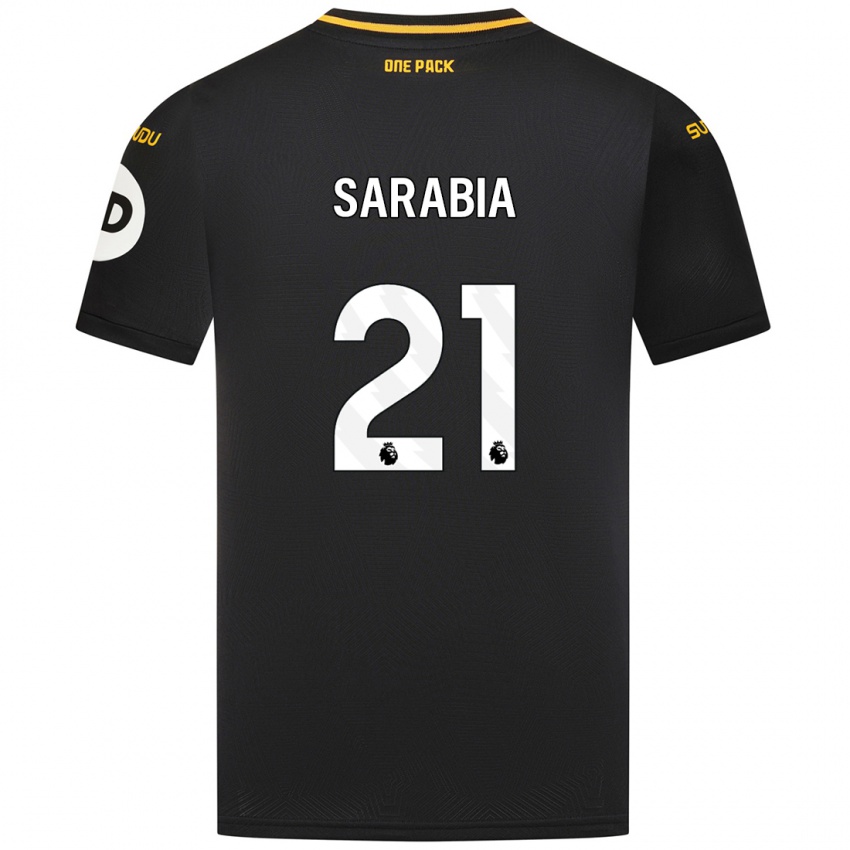 Gyermek Pablo Sarabia #21 Fekete Idegenbeli Jersey 2024/25 Mez Póló Ing