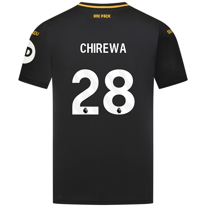 Gyermek Tawanda Chirewa #28 Fekete Idegenbeli Jersey 2024/25 Mez Póló Ing