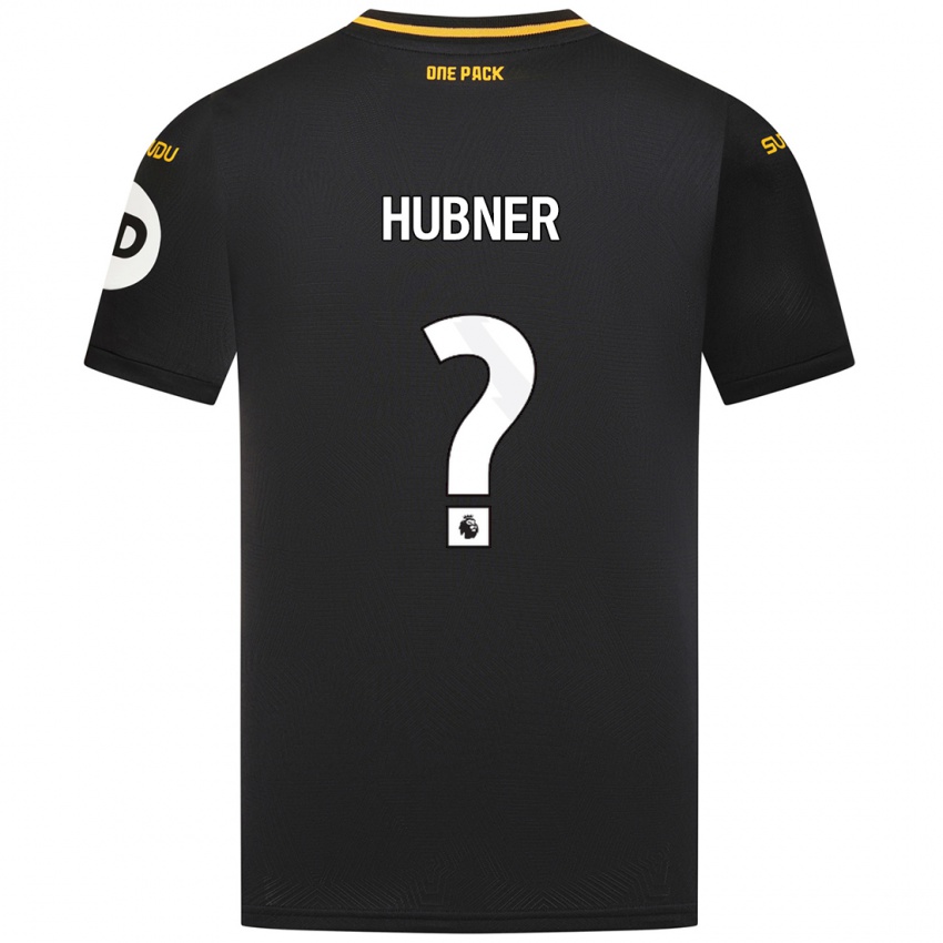 Gyermek Justin Hubner #0 Fekete Idegenbeli Jersey 2024/25 Mez Póló Ing