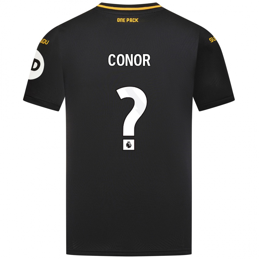 Gyermek Conor Mcleod #0 Fekete Idegenbeli Jersey 2024/25 Mez Póló Ing