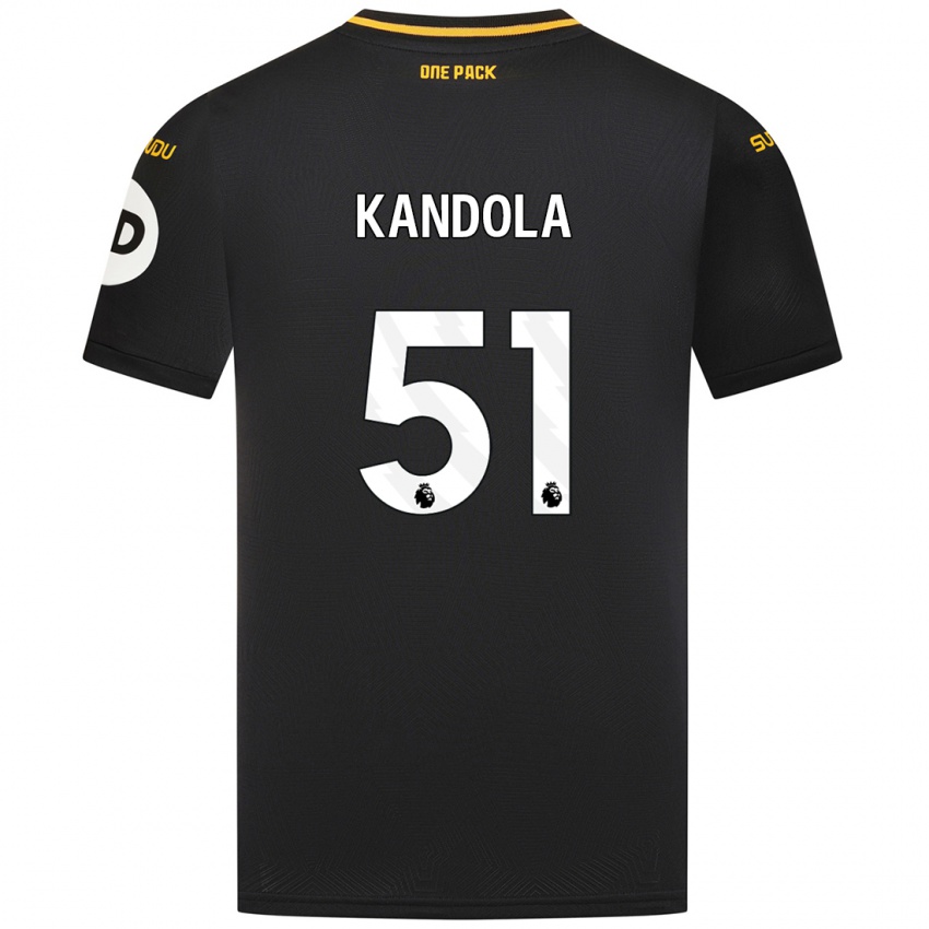 Gyermek Kam Kandola #51 Fekete Idegenbeli Jersey 2024/25 Mez Póló Ing