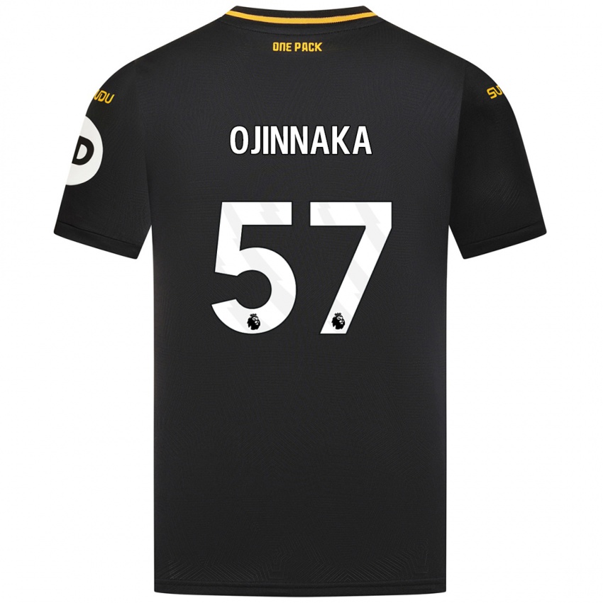 Gyermek Temple Ojinnaka #57 Fekete Idegenbeli Jersey 2024/25 Mez Póló Ing