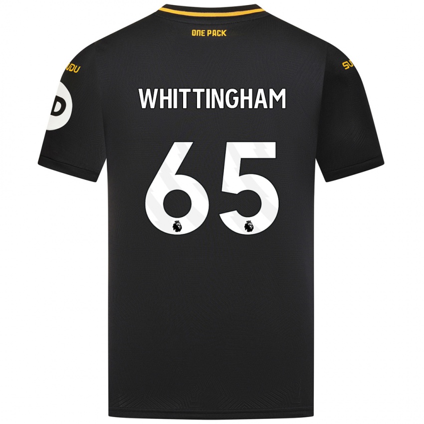 Gyermek Matthew Whittingham #65 Fekete Idegenbeli Jersey 2024/25 Mez Póló Ing