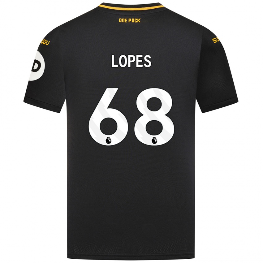 Gyermek Leo Lopes #68 Fekete Idegenbeli Jersey 2024/25 Mez Póló Ing