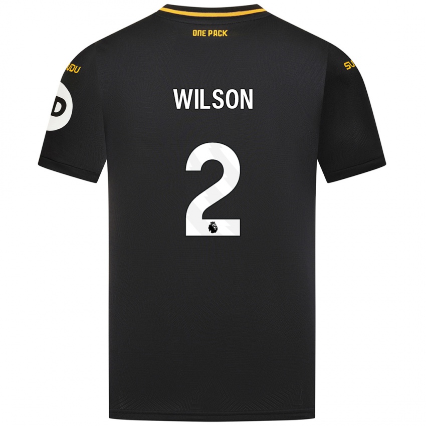 Gyermek Ellie Wilson #2 Fekete Idegenbeli Jersey 2024/25 Mez Póló Ing