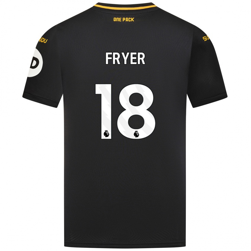 Gyermek Hannah Fryer #18 Fekete Idegenbeli Jersey 2024/25 Mez Póló Ing