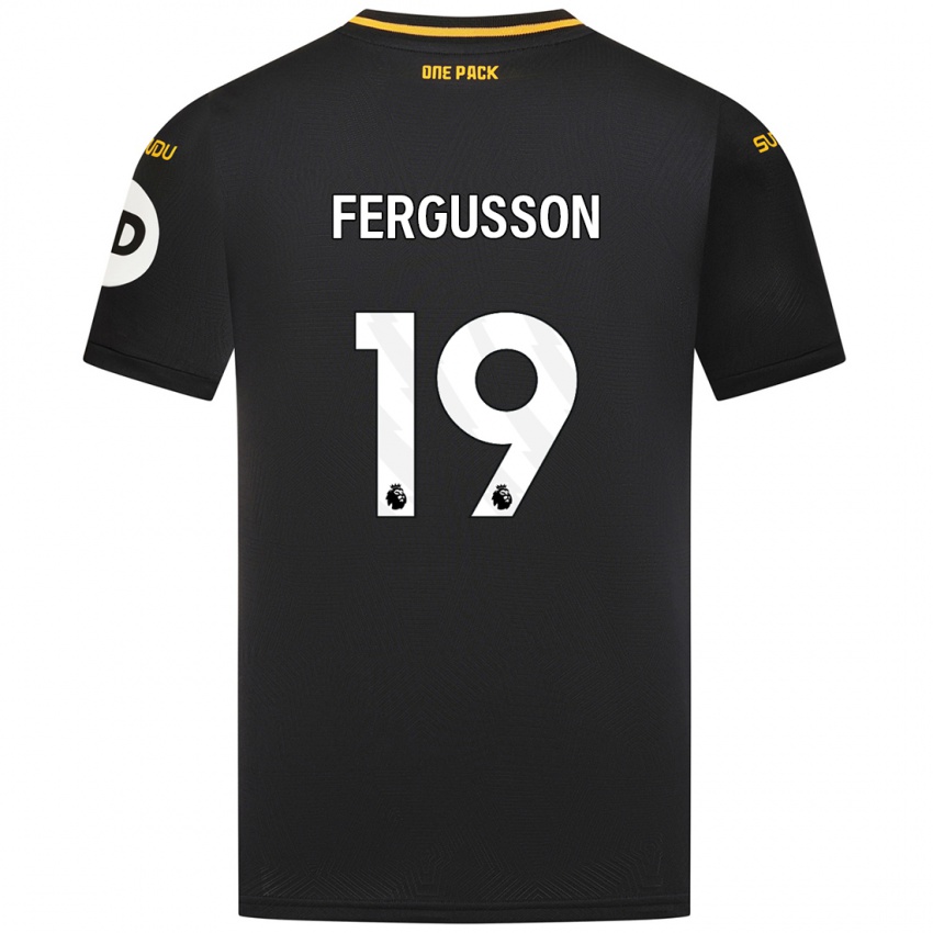 Gyermek Liv Fergusson #19 Fekete Idegenbeli Jersey 2024/25 Mez Póló Ing