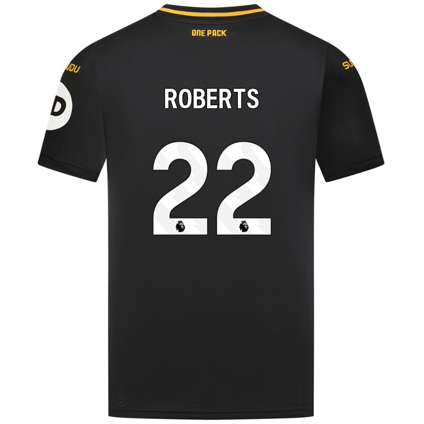 Gyermek Beth Roberts #22 Fekete Idegenbeli Jersey 2024/25 Mez Póló Ing