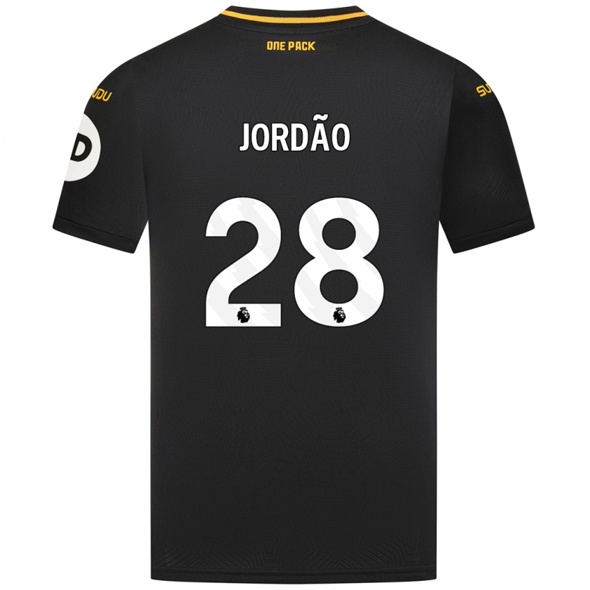 Gyermek Bruno Jordao #28 Fekete Idegenbeli Jersey 2024/25 Mez Póló Ing