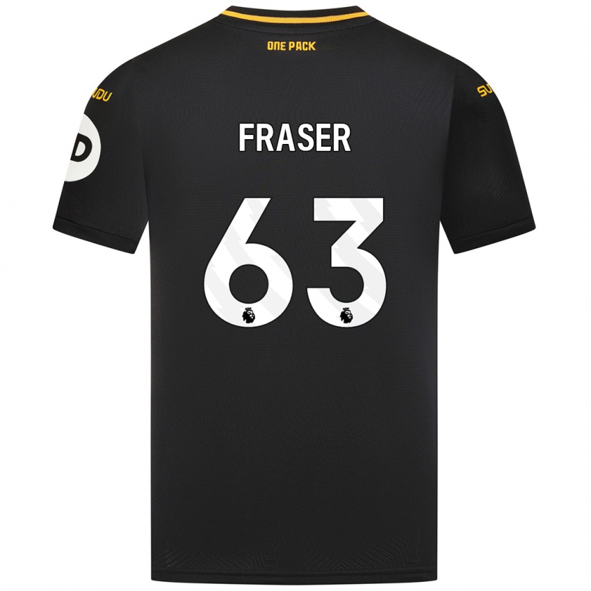 Gyermek Nathan Fraser #63 Fekete Idegenbeli Jersey 2024/25 Mez Póló Ing