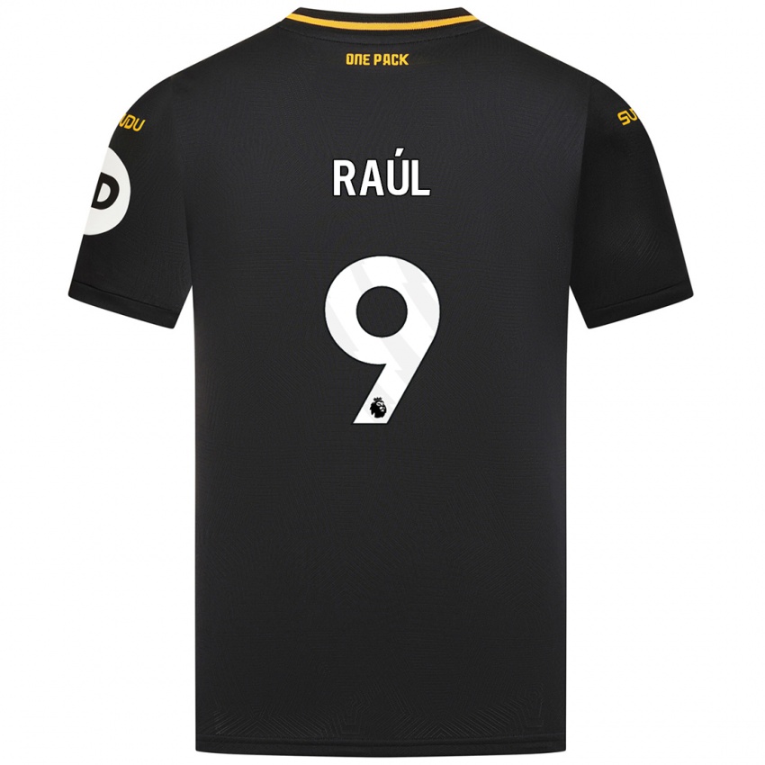 Gyermek Raul Jimenez #9 Fekete Idegenbeli Jersey 2024/25 Mez Póló Ing