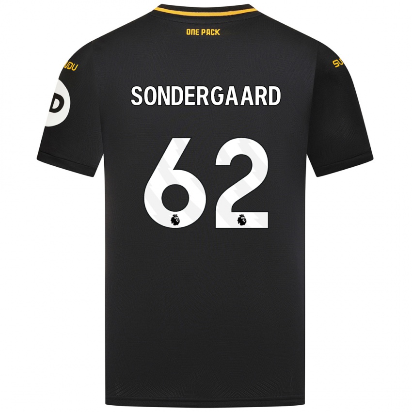 Gyermek Andreas Sondergaard #62 Fekete Idegenbeli Jersey 2024/25 Mez Póló Ing