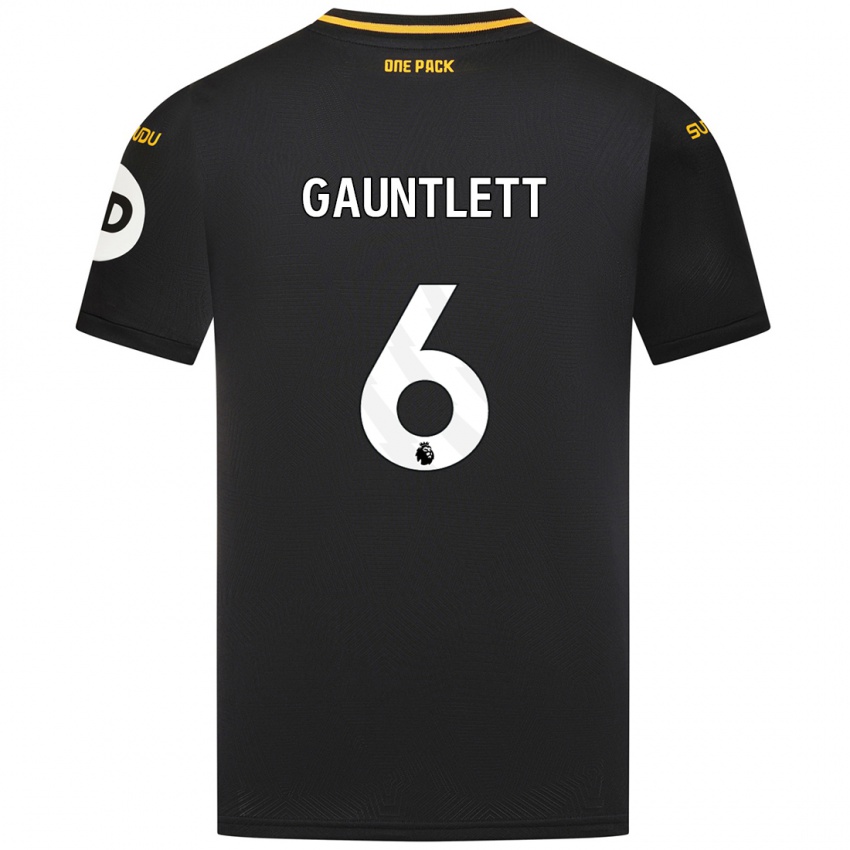 Gyermek Maz Gauntlett #6 Fekete Idegenbeli Jersey 2024/25 Mez Póló Ing