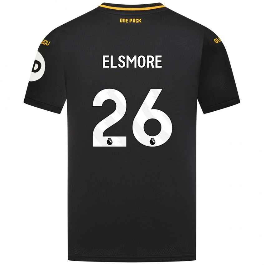 Gyermek Ria Elsmore #26 Fekete Idegenbeli Jersey 2024/25 Mez Póló Ing