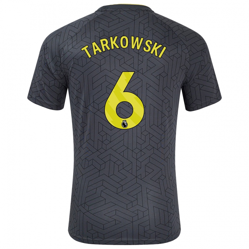 Gyermek James Tarkowski #6 Fekete Sárga Idegenbeli Jersey 2024/25 Mez Póló Ing