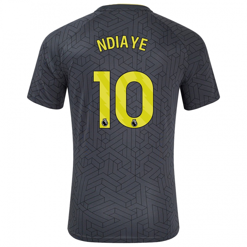 Gyermek Iliman Ndiaye #10 Fekete Sárga Idegenbeli Jersey 2024/25 Mez Póló Ing