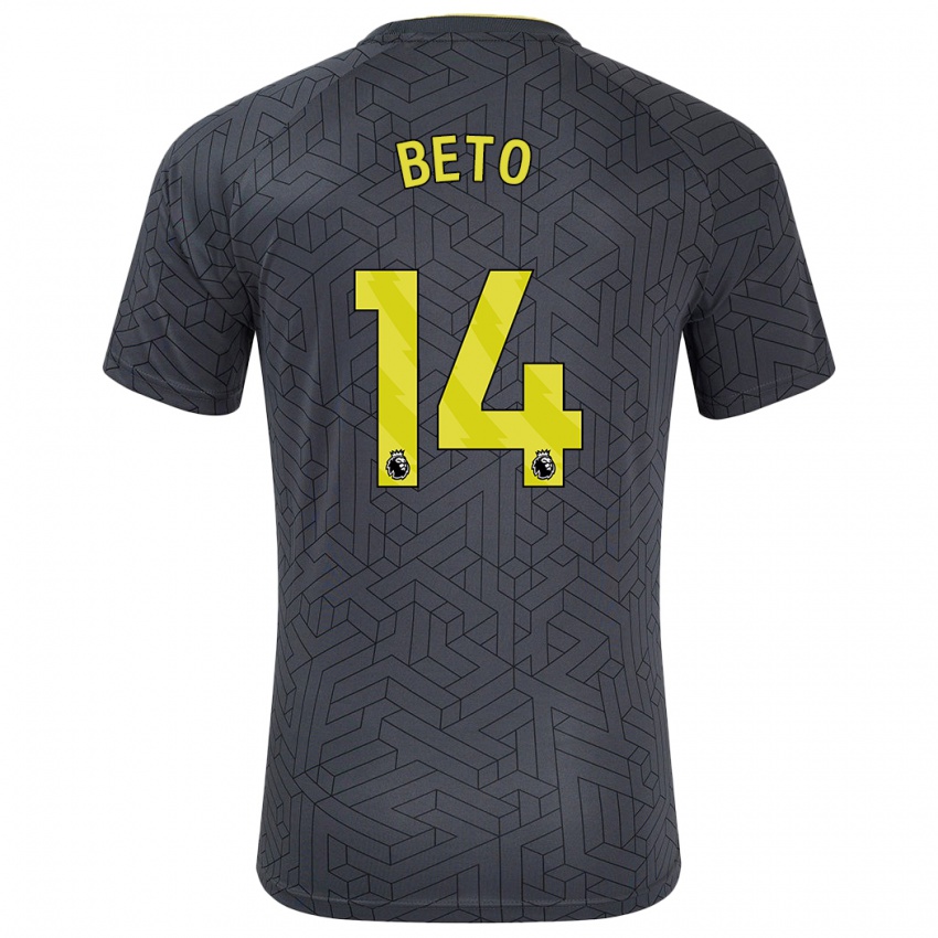 Gyermek Beto #14 Fekete Sárga Idegenbeli Jersey 2024/25 Mez Póló Ing