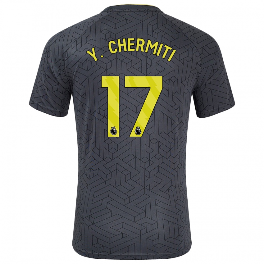 Gyermek Chermiti #17 Fekete Sárga Idegenbeli Jersey 2024/25 Mez Póló Ing