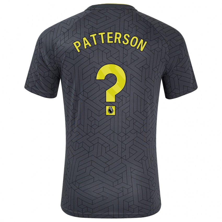 Gyermek Jack Patterson #0 Fekete Sárga Idegenbeli Jersey 2024/25 Mez Póló Ing