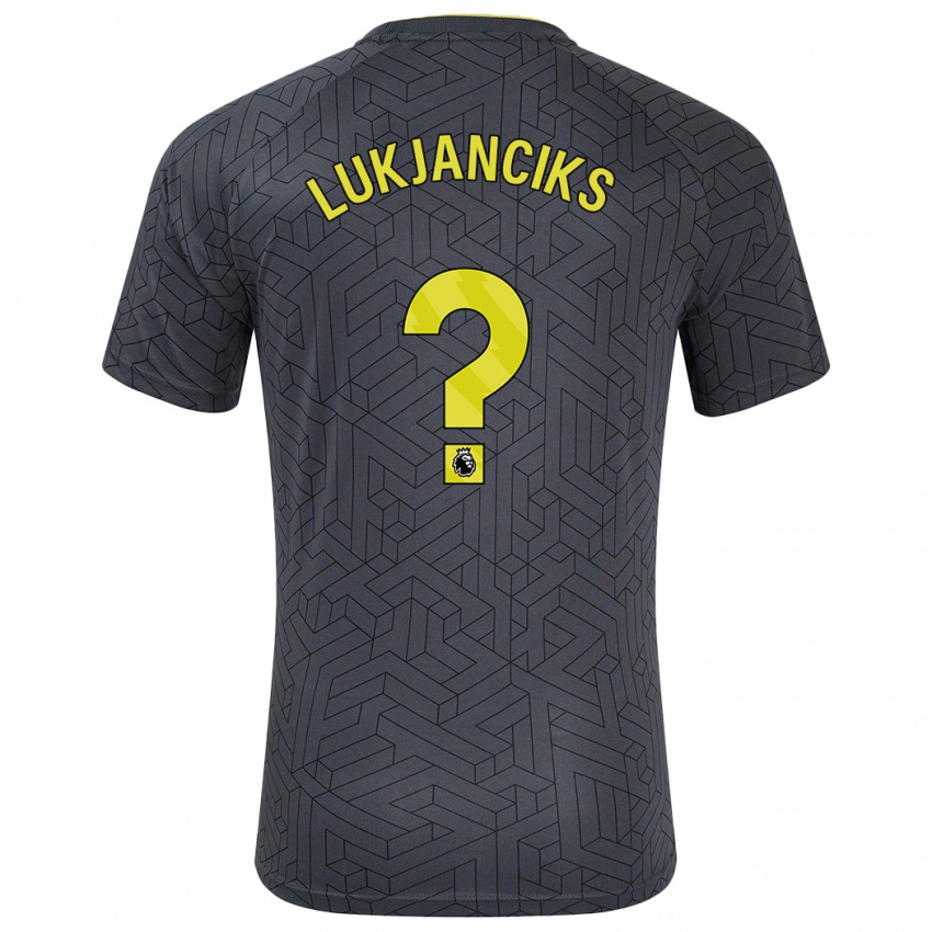 Gyermek Douglass Lukjanciks #0 Fekete Sárga Idegenbeli Jersey 2024/25 Mez Póló Ing