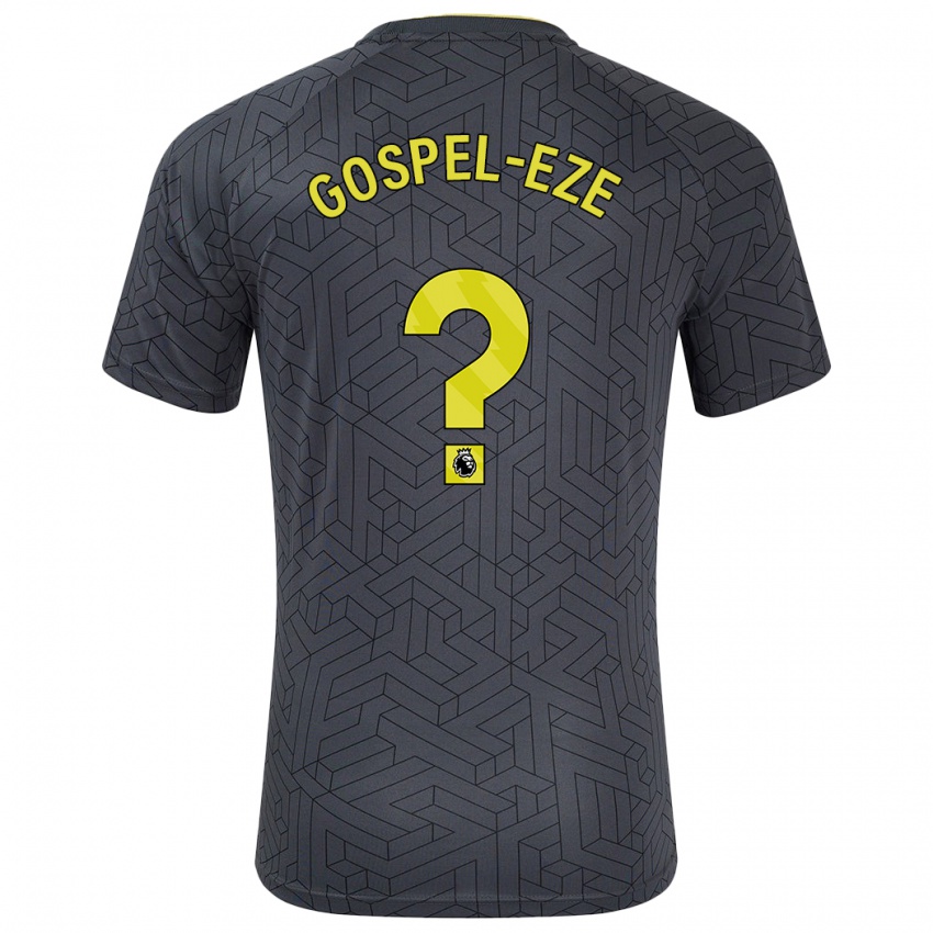 Gyermek Goodness Gospel-Eze #0 Fekete Sárga Idegenbeli Jersey 2024/25 Mez Póló Ing