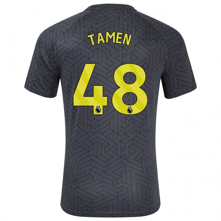 Gyermek William Tamen #48 Fekete Sárga Idegenbeli Jersey 2024/25 Mez Póló Ing