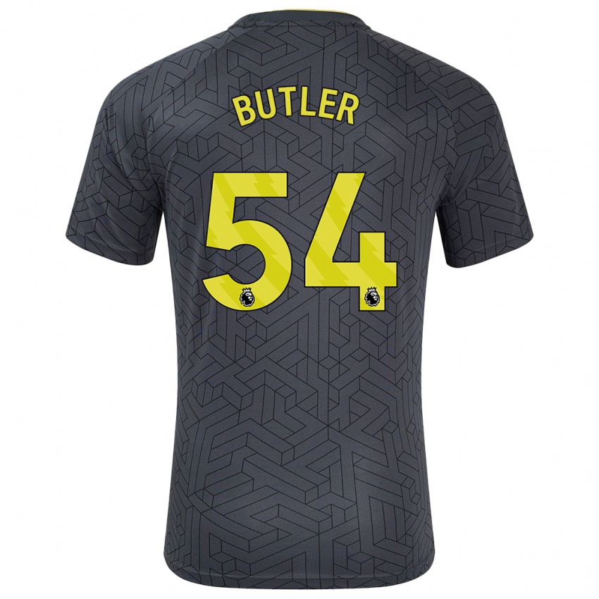 Gyermek Jack Butler #54 Fekete Sárga Idegenbeli Jersey 2024/25 Mez Póló Ing