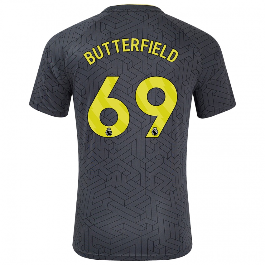 Gyermek Luke Butterfield #69 Fekete Sárga Idegenbeli Jersey 2024/25 Mez Póló Ing