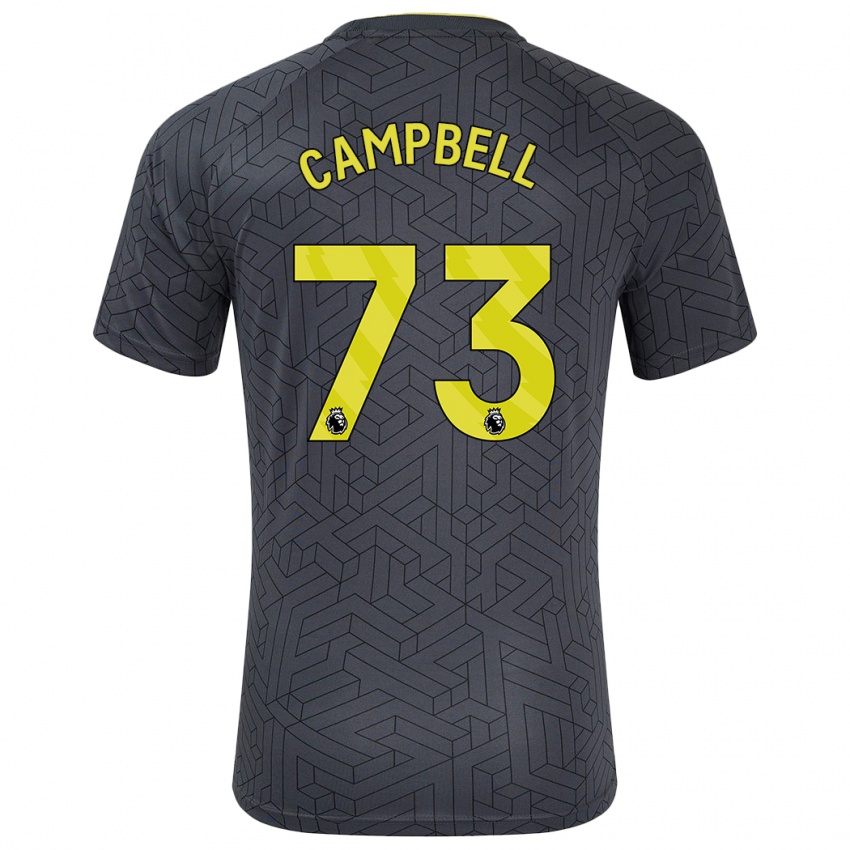 Gyermek Elijah Campbell #73 Fekete Sárga Idegenbeli Jersey 2024/25 Mez Póló Ing