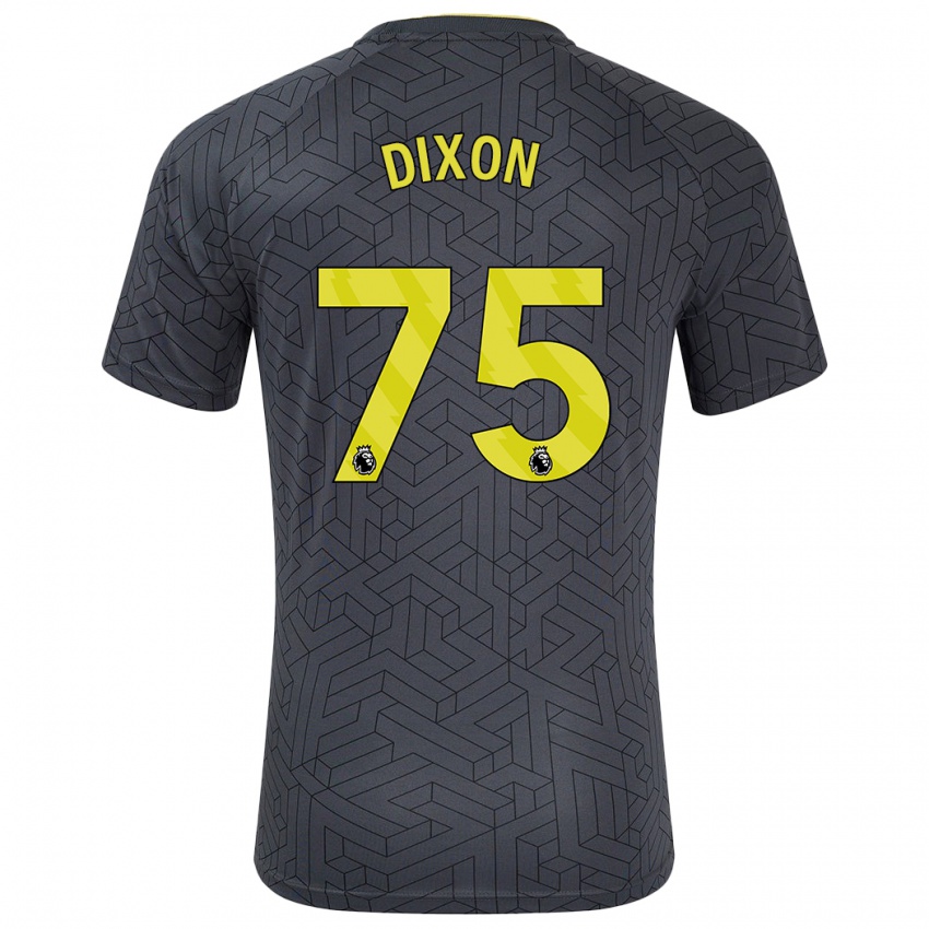 Gyermek Roman Dixon #75 Fekete Sárga Idegenbeli Jersey 2024/25 Mez Póló Ing