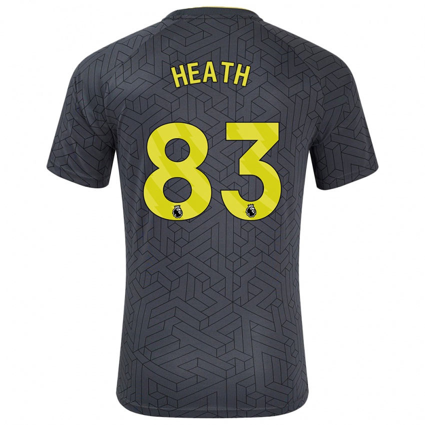 Gyermek Isaac Heath #83 Fekete Sárga Idegenbeli Jersey 2024/25 Mez Póló Ing