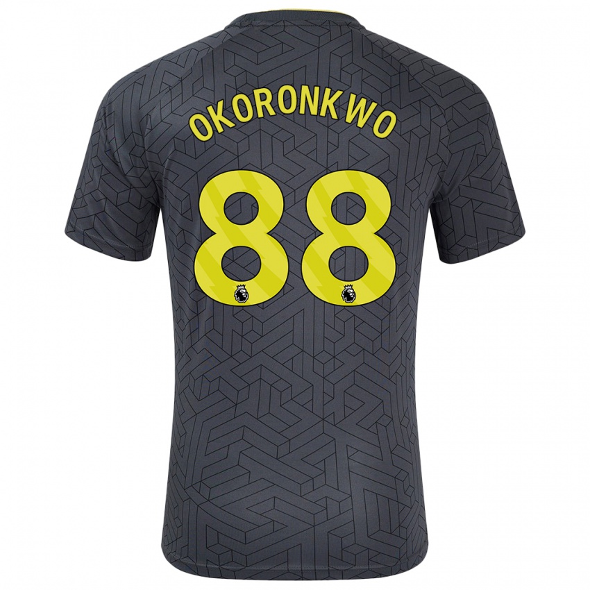 Gyermek Francis Okoronkwo #88 Fekete Sárga Idegenbeli Jersey 2024/25 Mez Póló Ing